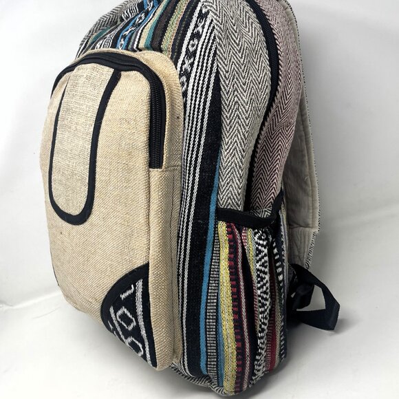 Himalayan All Natural Handmade Pure Hemp Laptop Large Backpack for men or Women